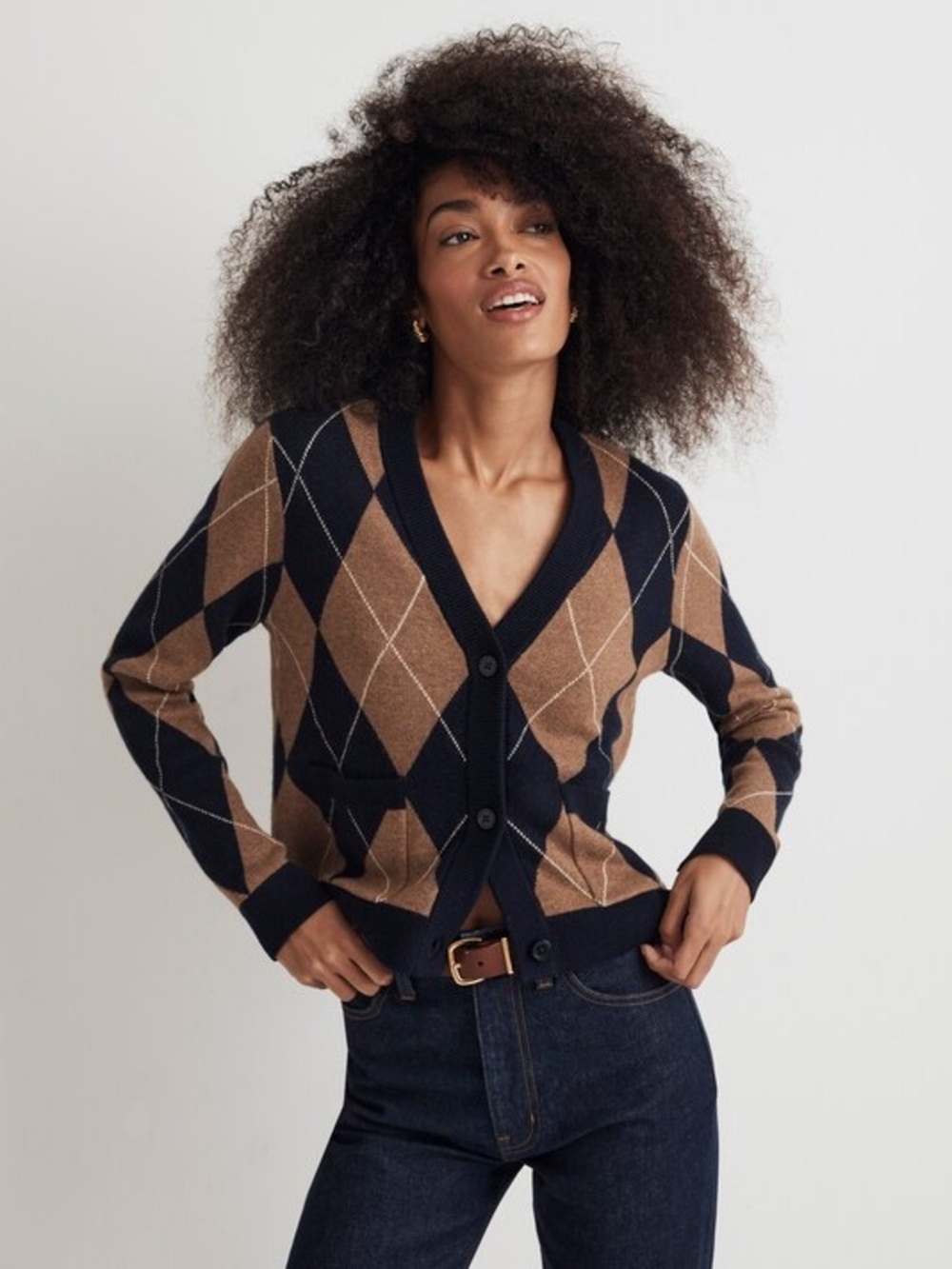KULE | The Twiggy Argyle Cardigan